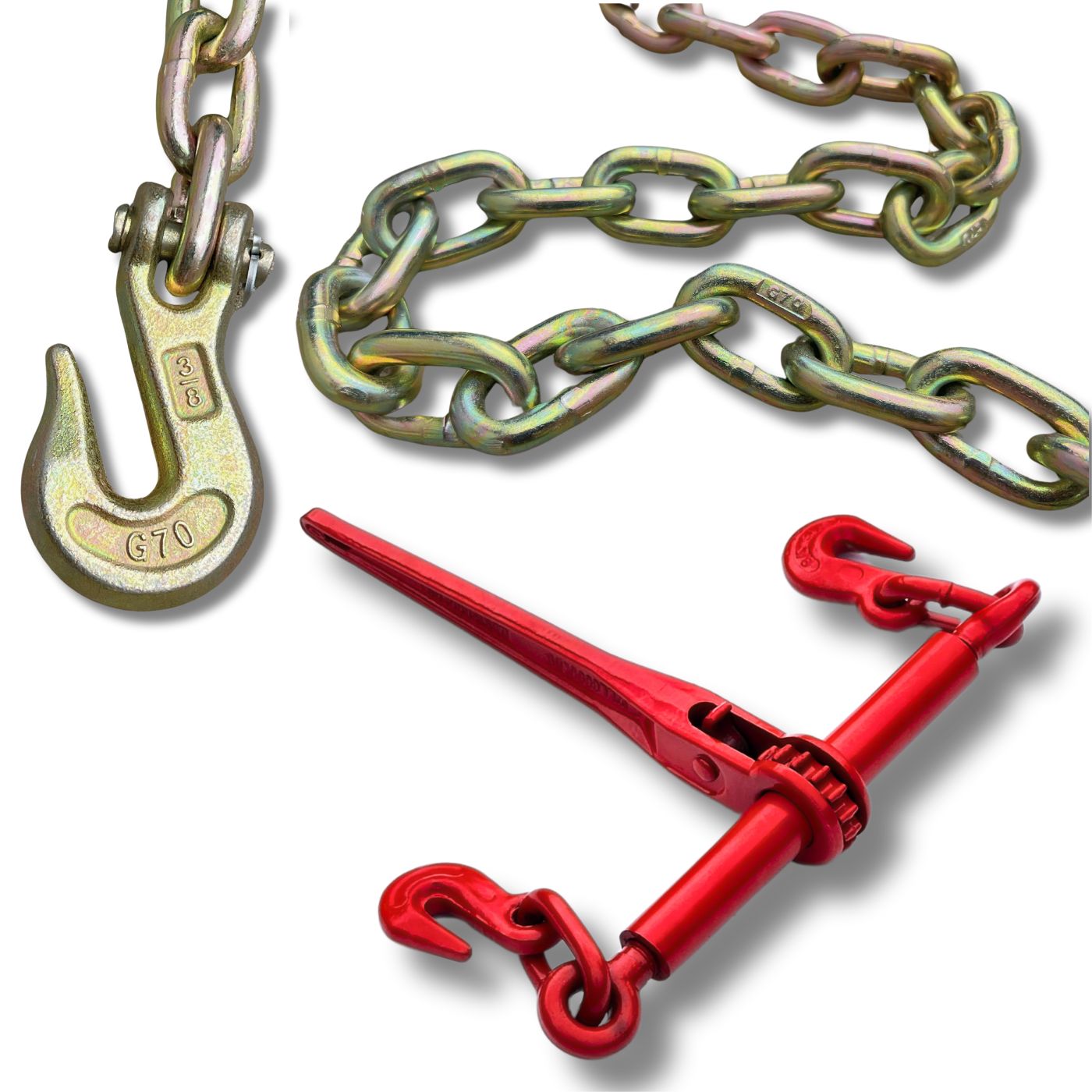 3/8" X 20' Chain and Binder Kit Grade 70 Small Binder Carolina Tarps